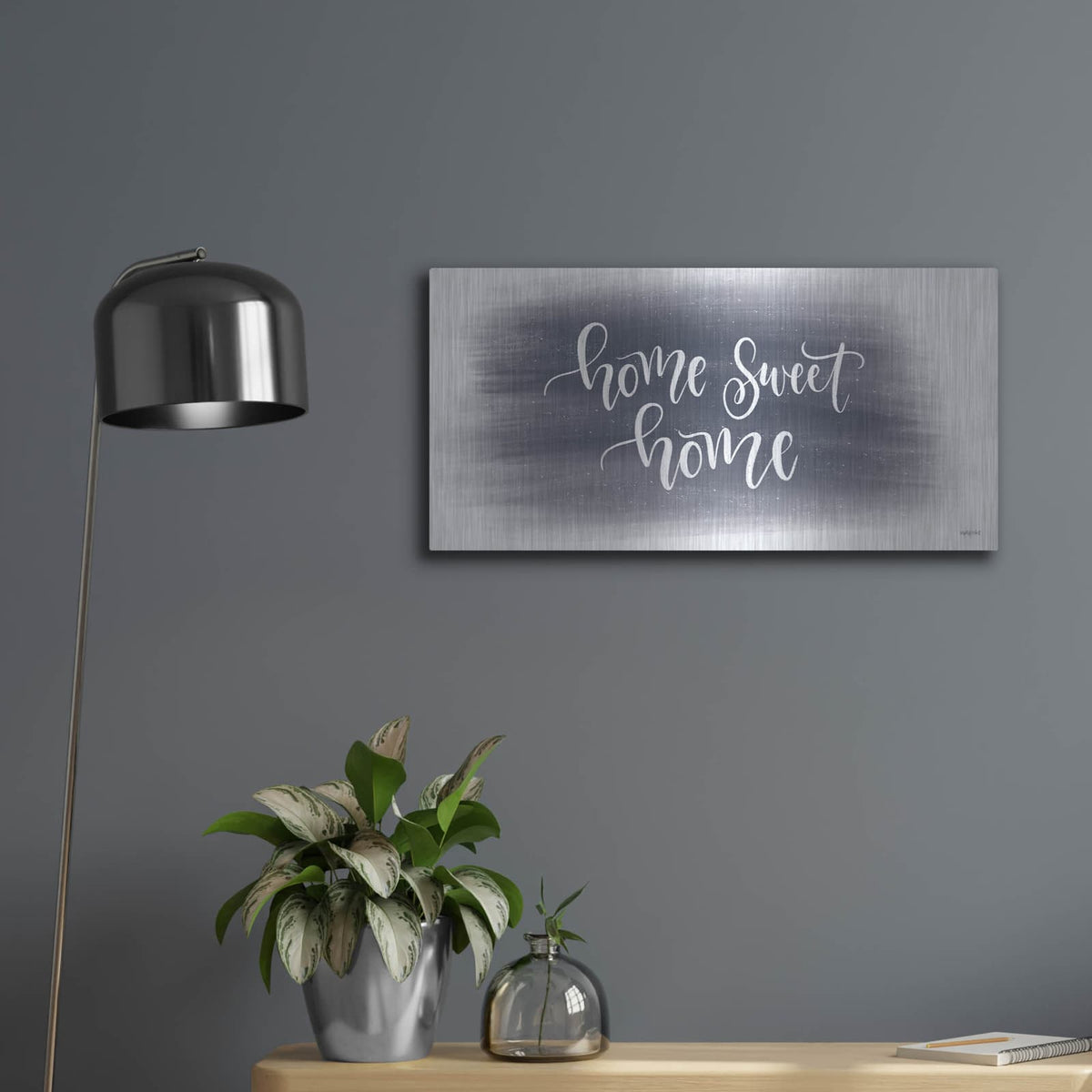 'Home Sweet Home Starry Sky' by Imperfect Dust – Metal Wall Art, 24x12 room view