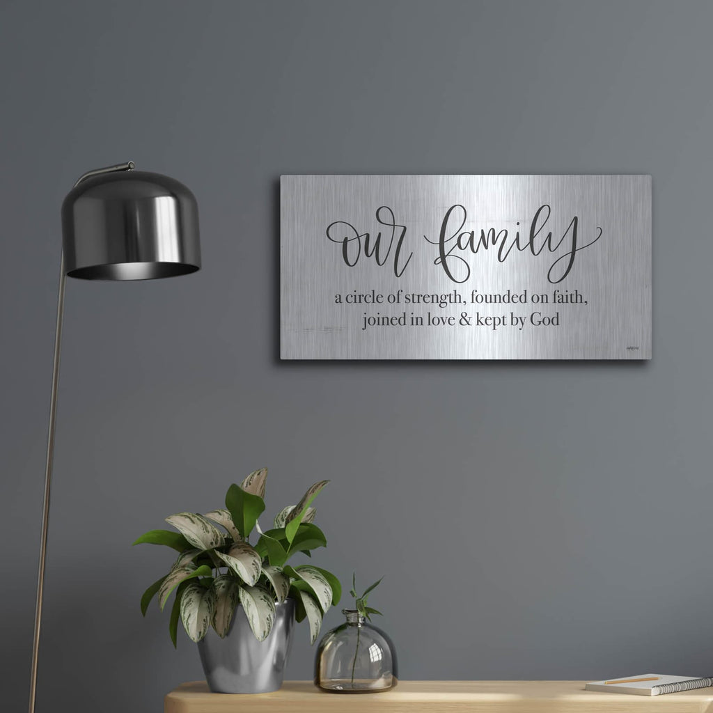 'Circle of Strength' by Imperfect Dust – Metal Wall Art, 24x12 room view