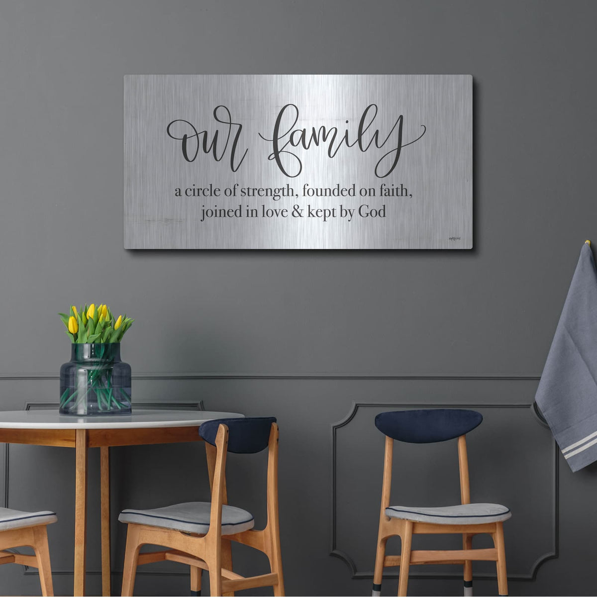 'Circle of Strength' by Imperfect Dust – Metal Wall Art, 48x24 room view
