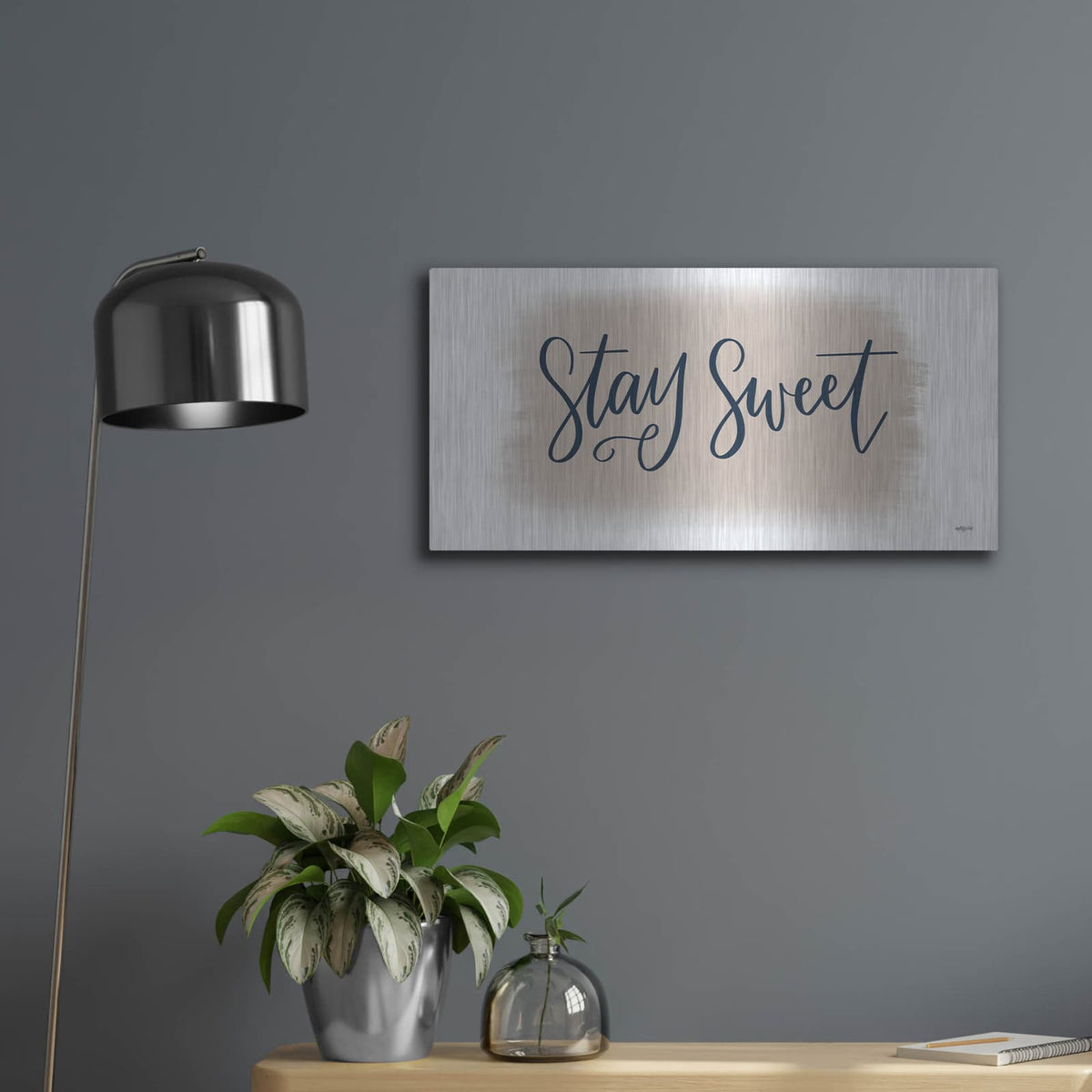 'Stay Sweet' by Imperfect Dust – Metal Wall Art, 24x12 room view