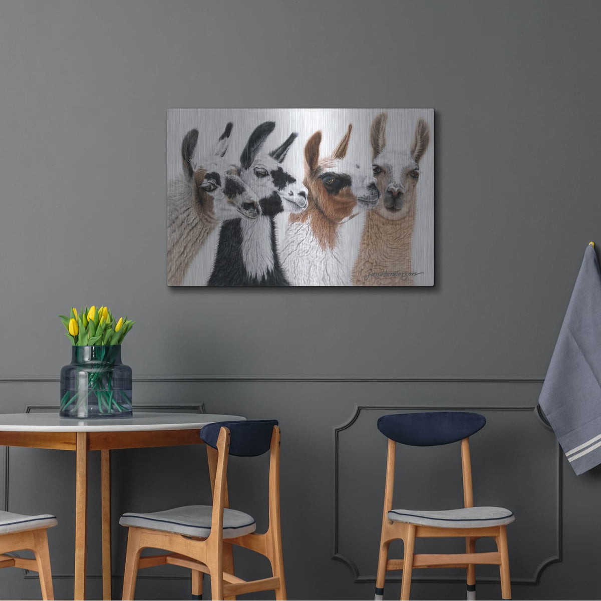 'Peruvian Visitors' by Jan Henderson – Metal Wall Art, 36x24 room view