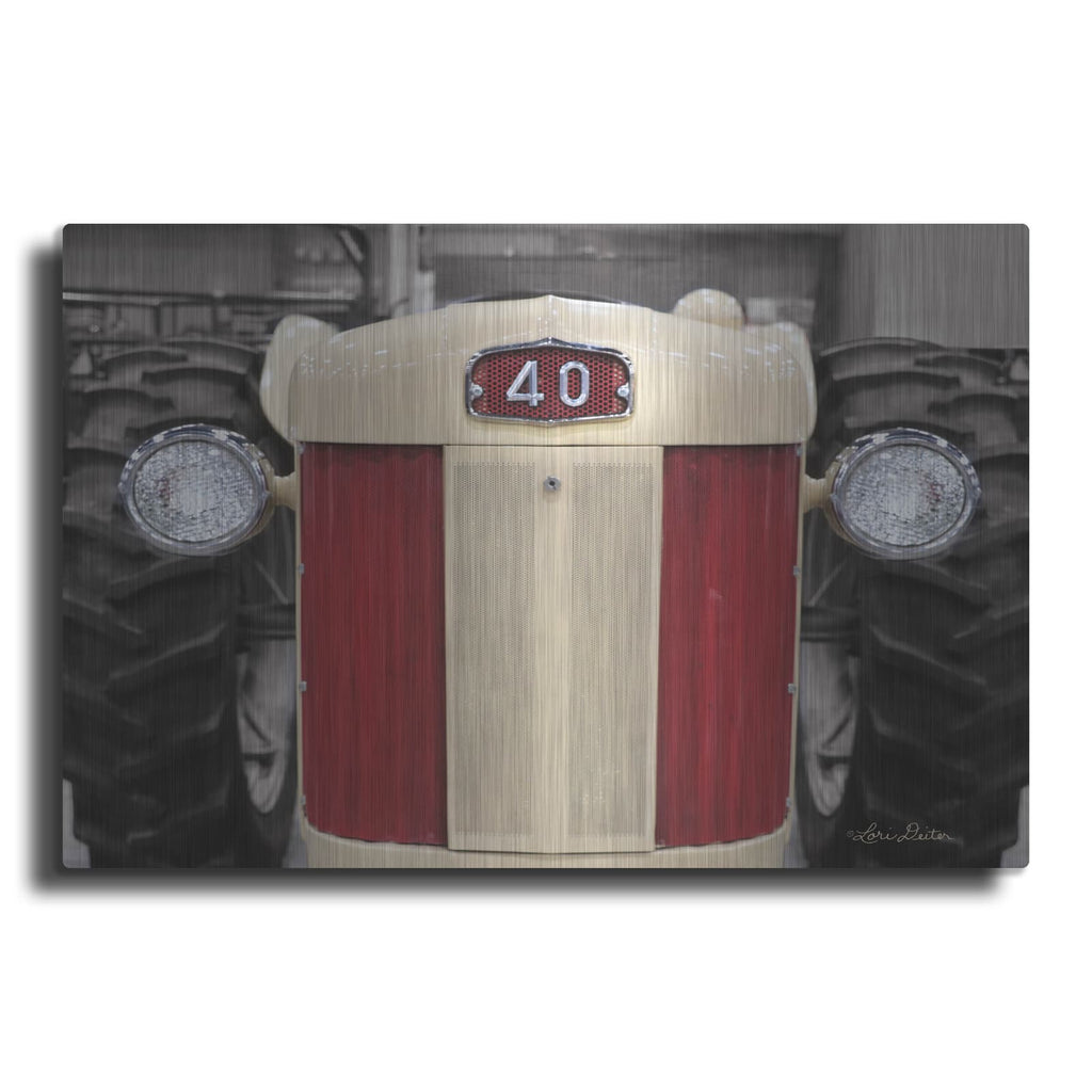 'Tractor Close Up MF40' by Lori Deiter – Metal Wall Art