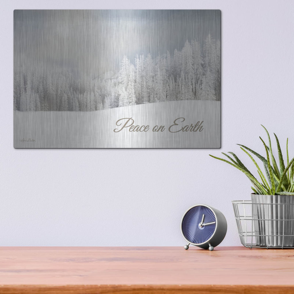 'Lava Mountain Snow Storm' by Lori Deiter – Metal Wall Art, 16x12 room view