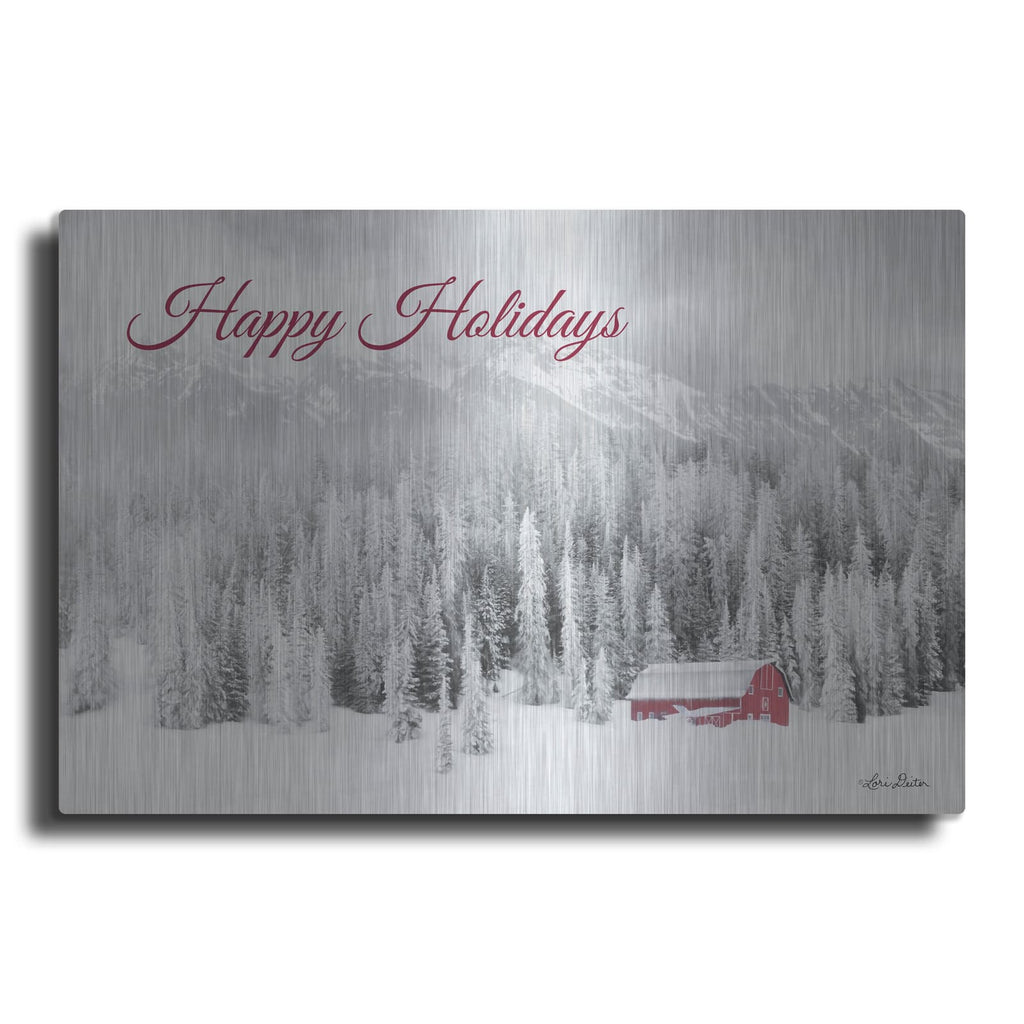 'Rocky Mountains Snow Storm with Barn' by Lori Deiter – Metal Wall Art