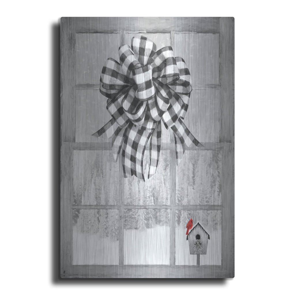 'Christmas Birdhouse with Bow' by Lori Deiter – Metal Wall Art