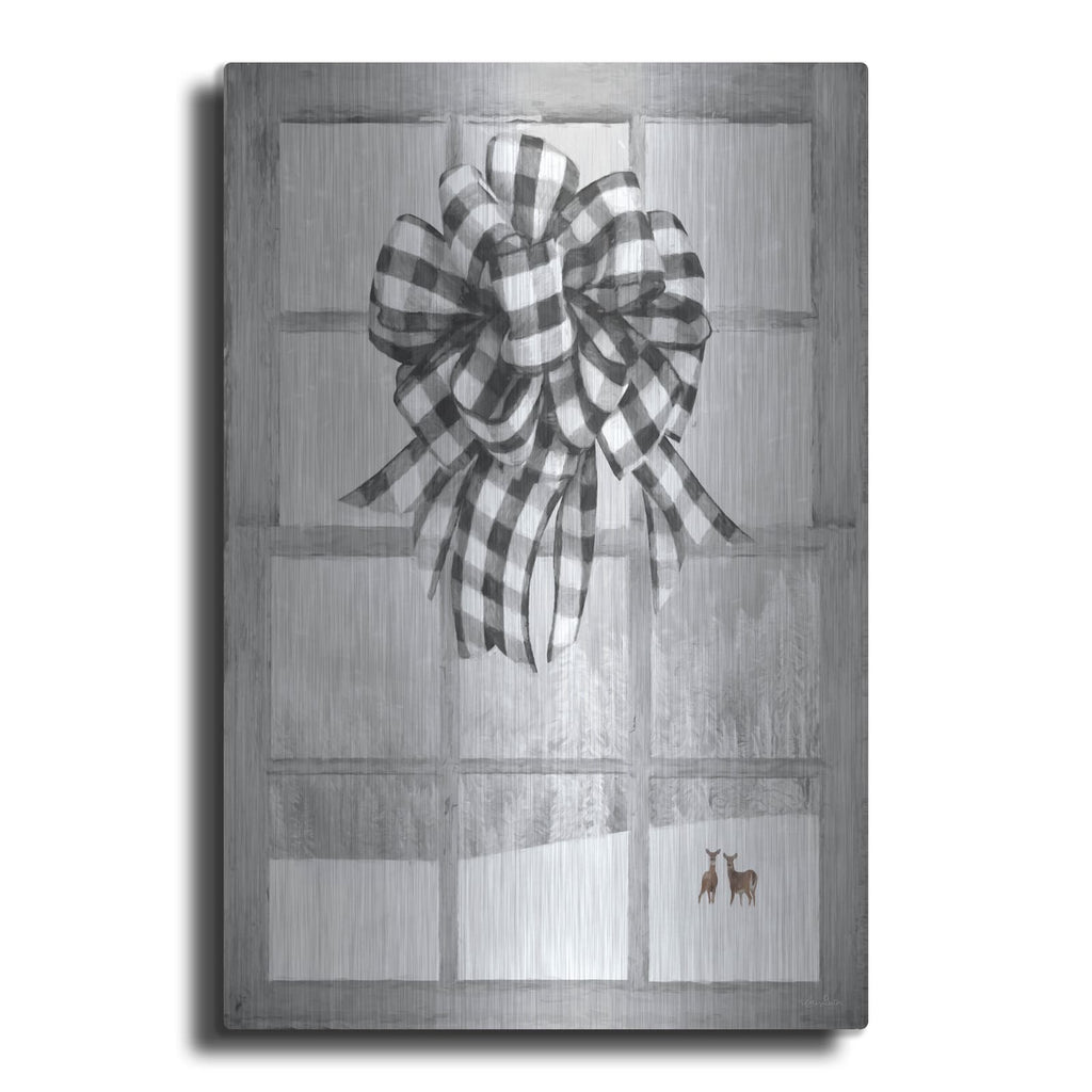 'Christmas Deer with Bow' by Lori Deiter – Metal Wall Art