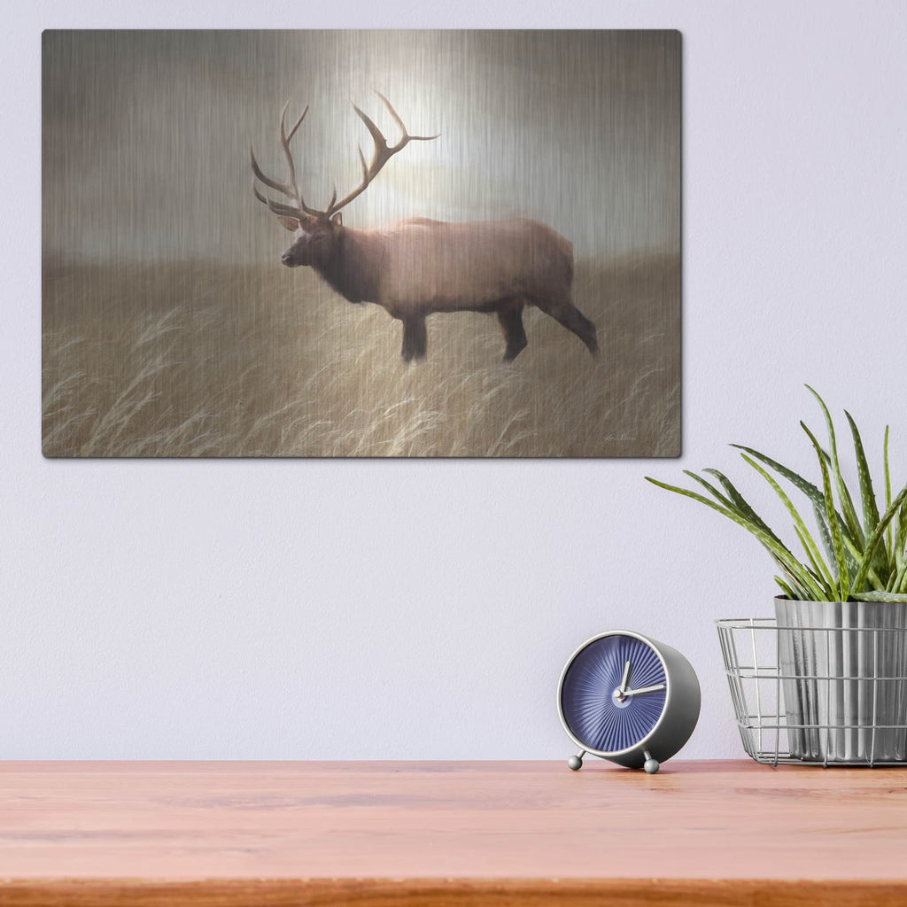 'Elk in the Field' by Lori Deiter – Metal Wall Art, 16x12 room view