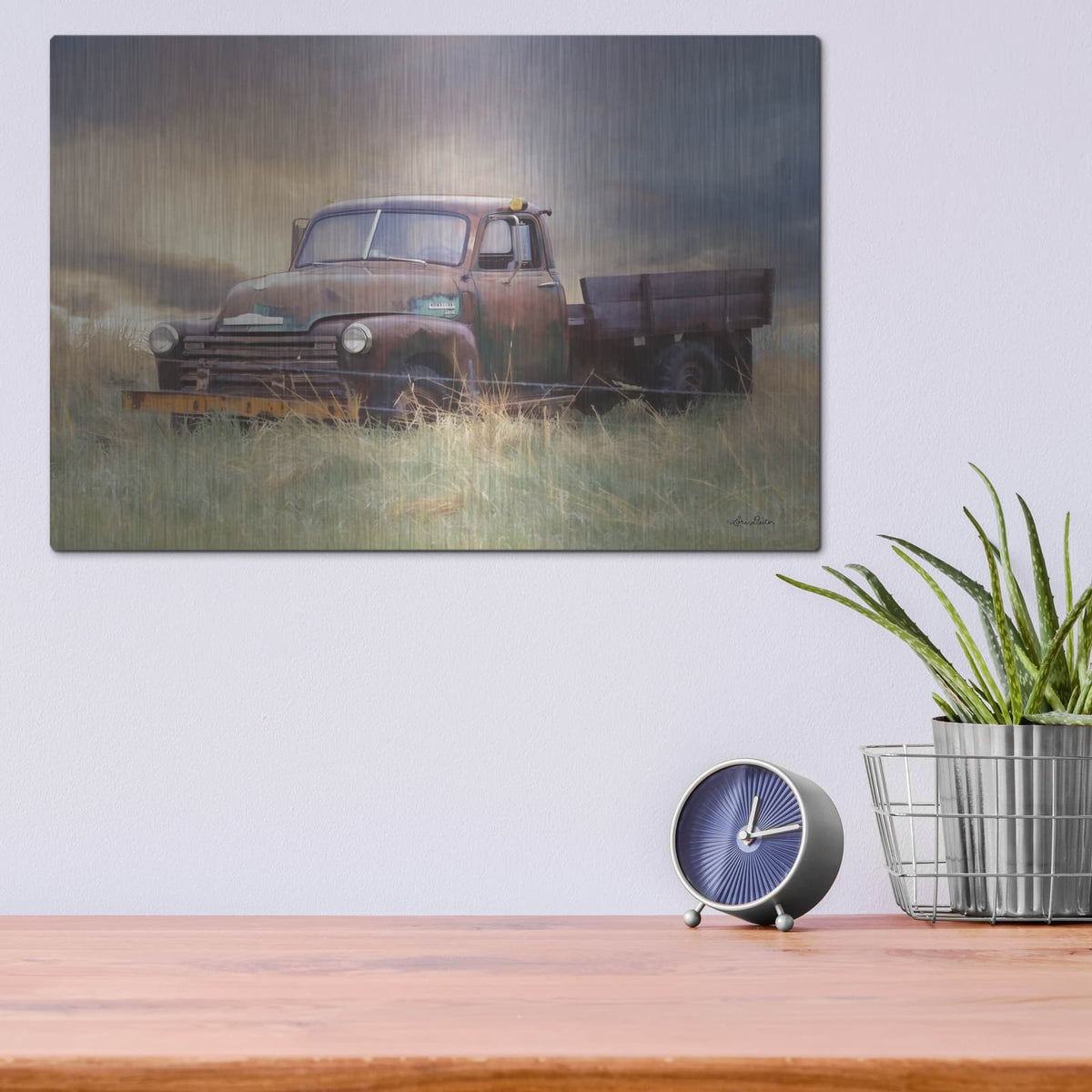 'Rusty Chevy' by Lori Deiter – Metal Wall Art, 16x12 room view