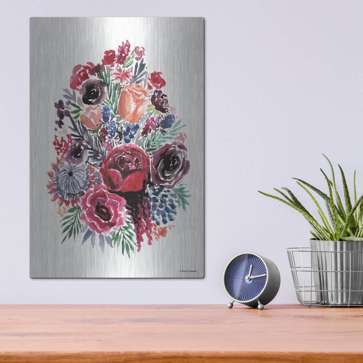 'Moody Florals' by Rachel Nieman – Metal Wall Art, 12x16 room view
