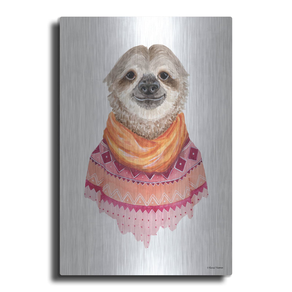 'Sloth in a Sweater' by Rachel Nieman – Metal Wall Art