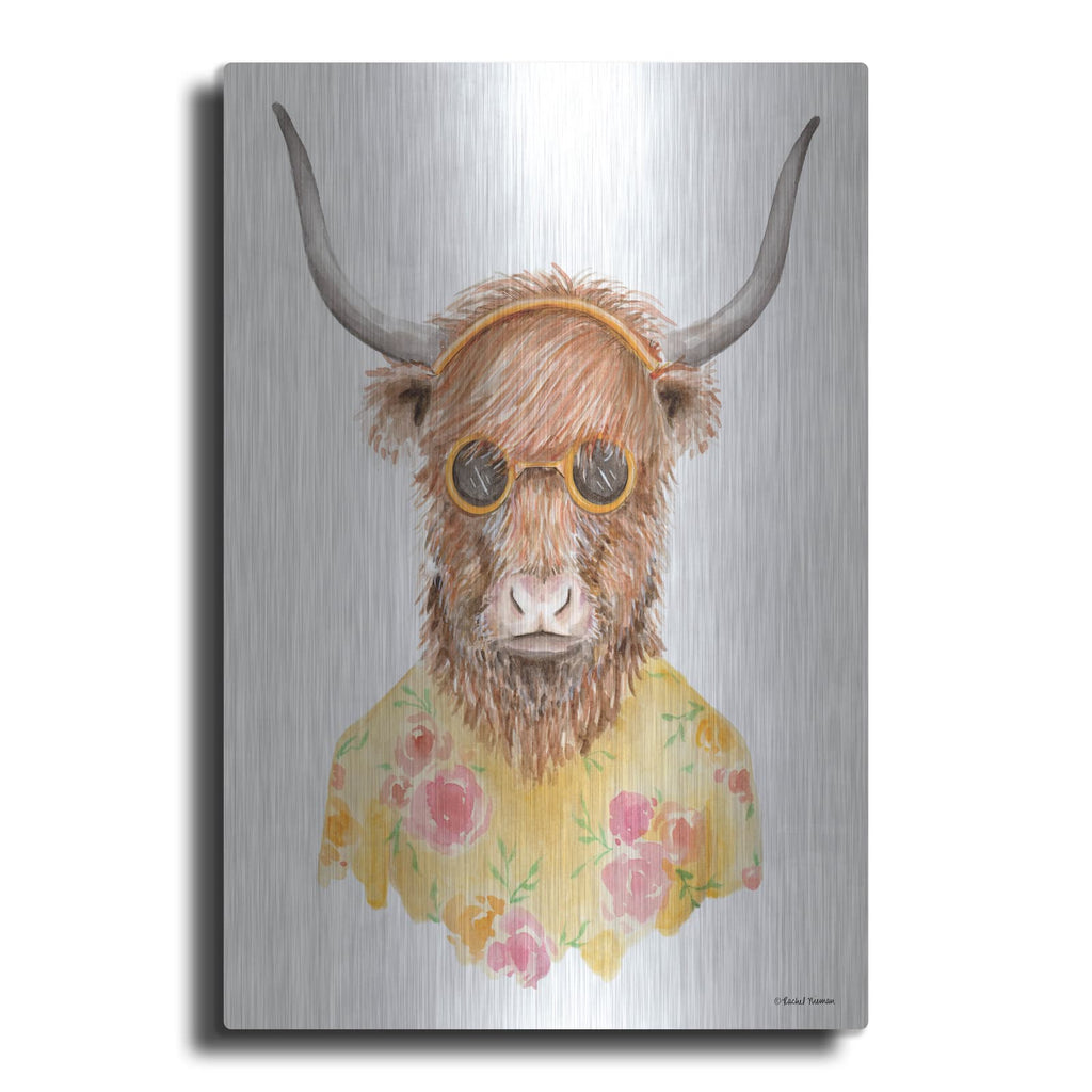 'Yak in Yellow' by Rachel Nieman – Metal Wall Art