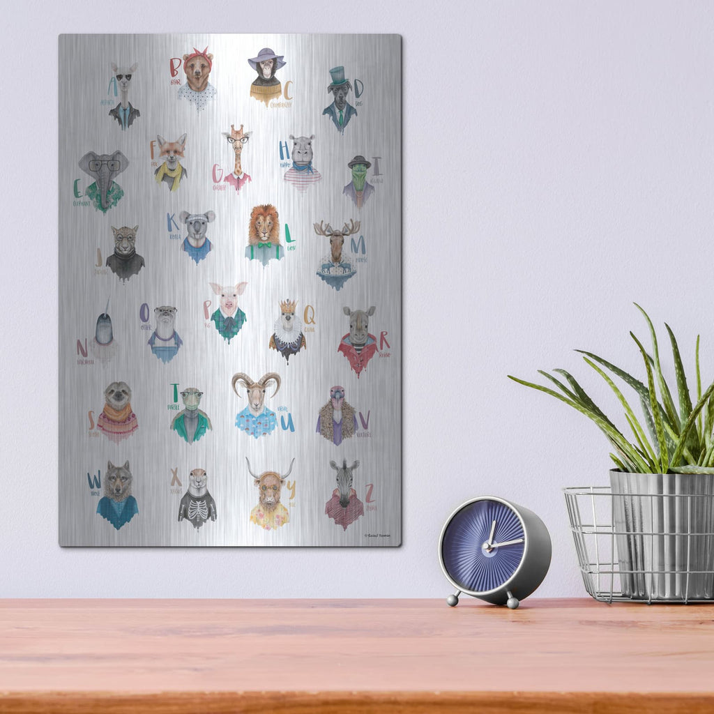 'Animal Alphabet Poster' by Rachel Nieman – Metal Wall Art, 12x16 room view