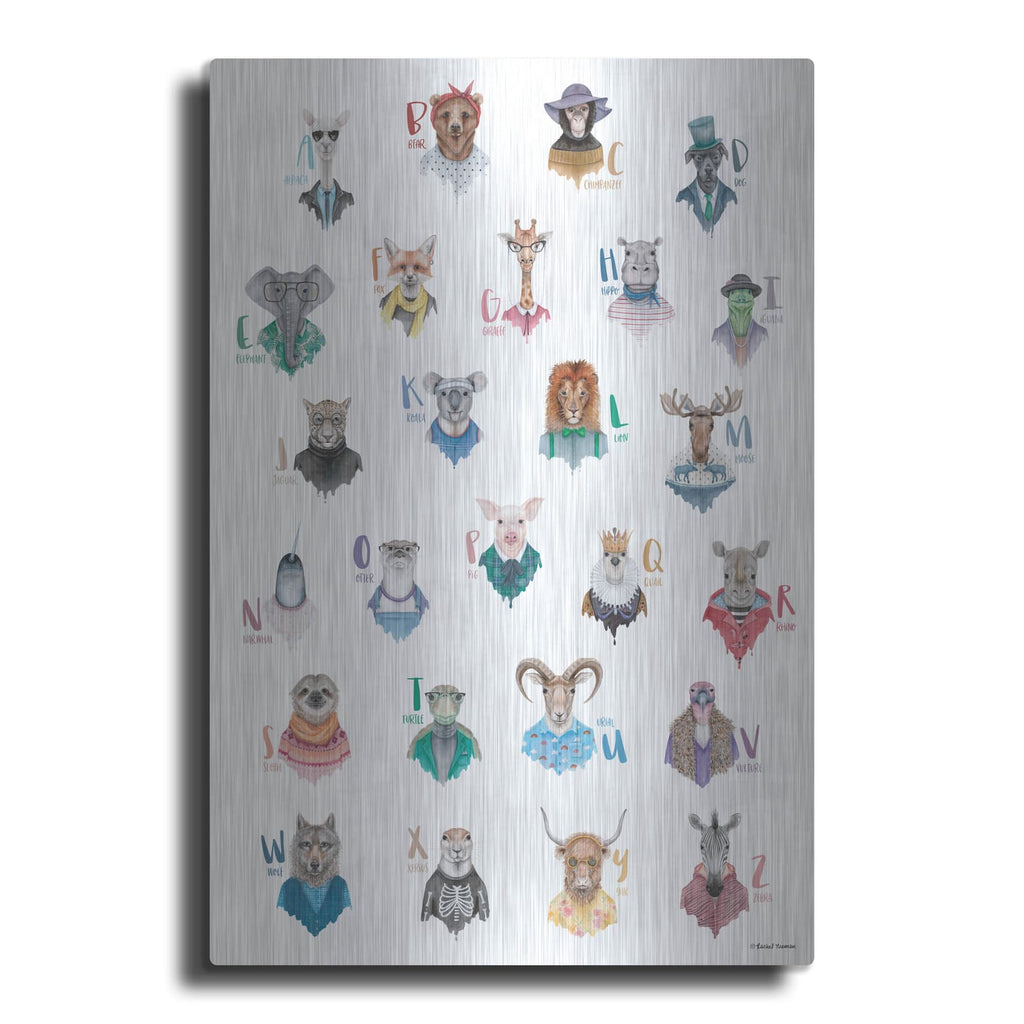 'Animal Alphabet Poster' by Rachel Nieman – Metal Wall Art