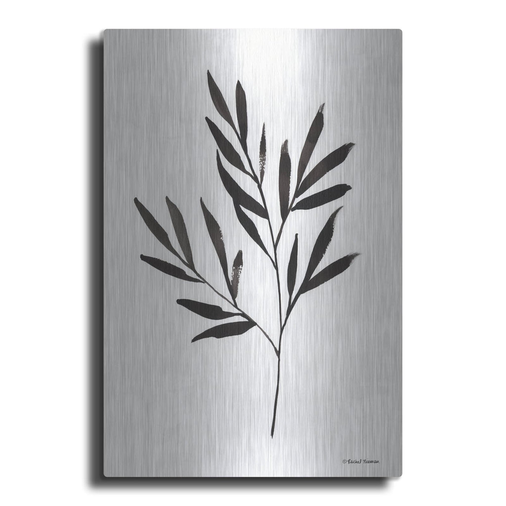 'Reductive Leaf Stem Black' by Rachel Nieman – Metal Wall Art