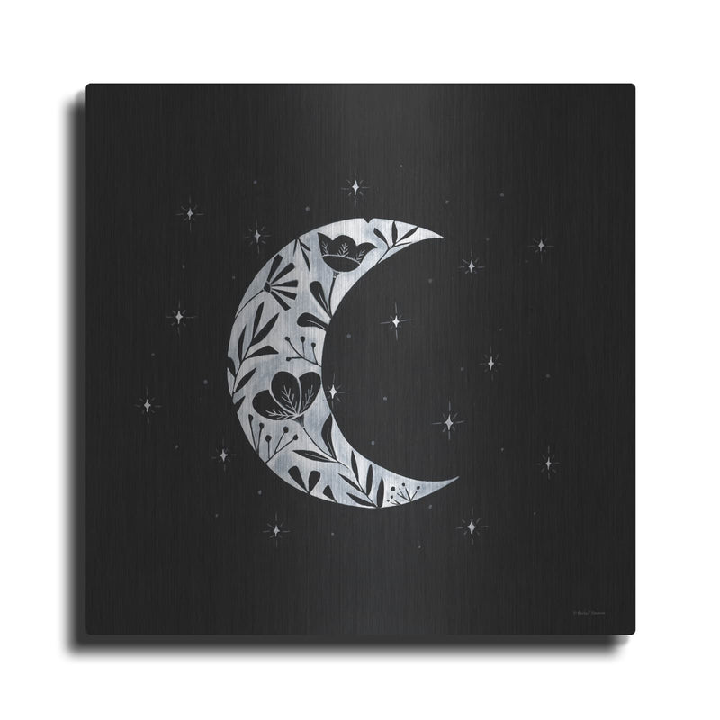 'Moon Floral Silhouette' by Rachel Nieman – Metal Wall Art
