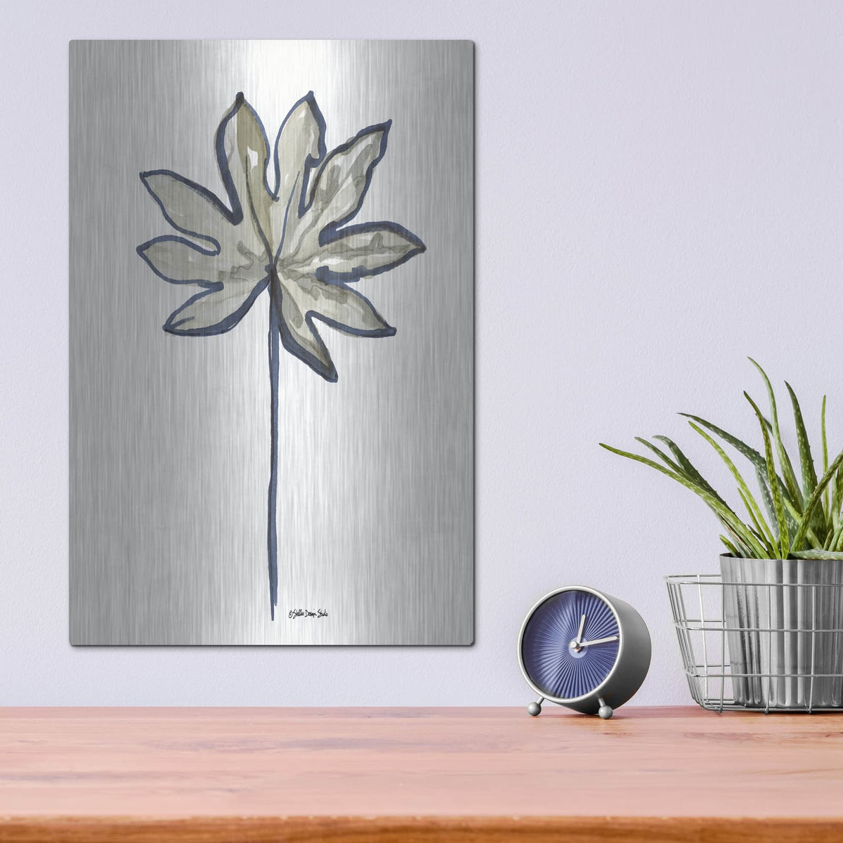 'Modern Palm 2' by Stellar Design Studio – Metal Wall Art, 12x16 room view