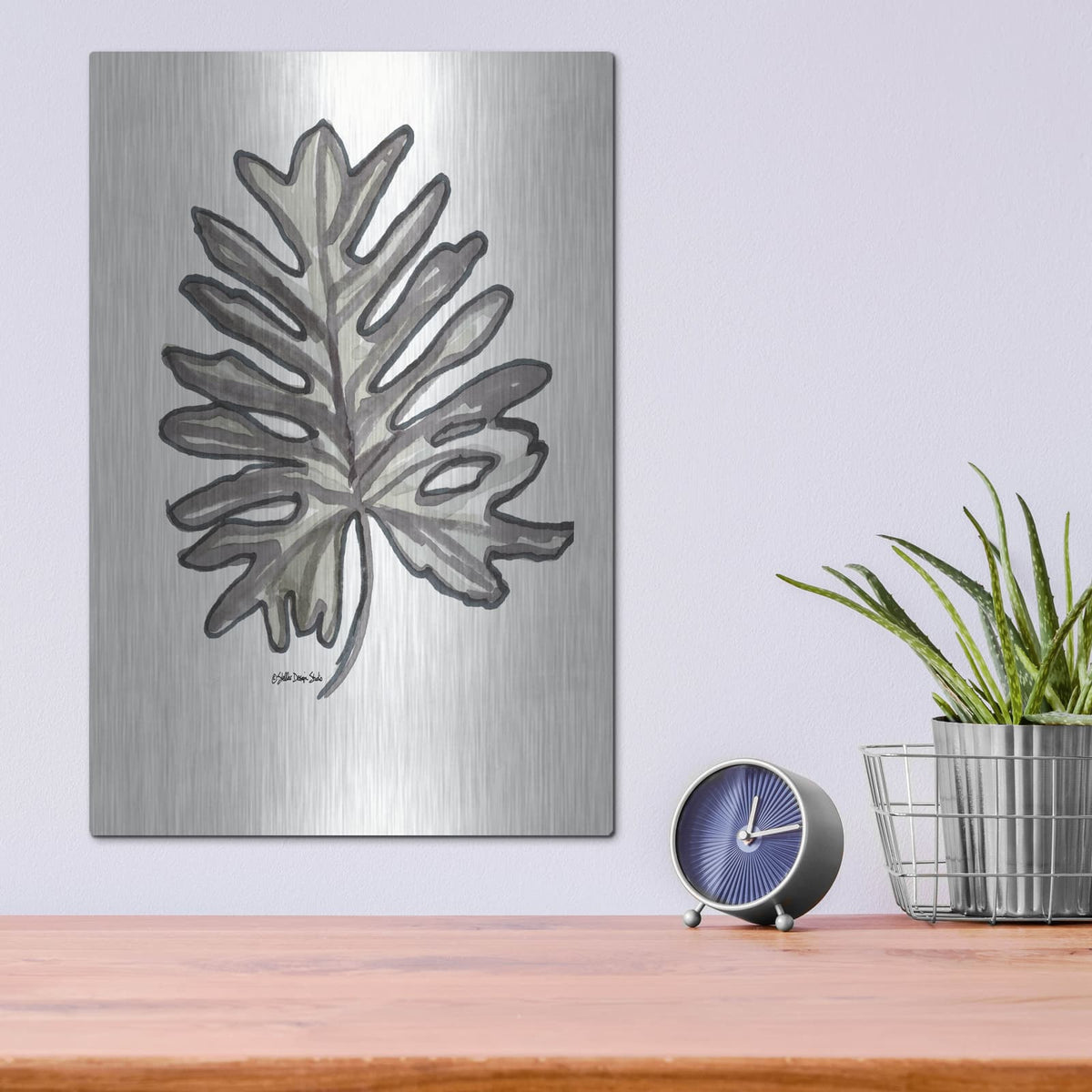 'Modern Palm 3' by Stellar Design Studio – Metal Wall Art, 12x16 room view