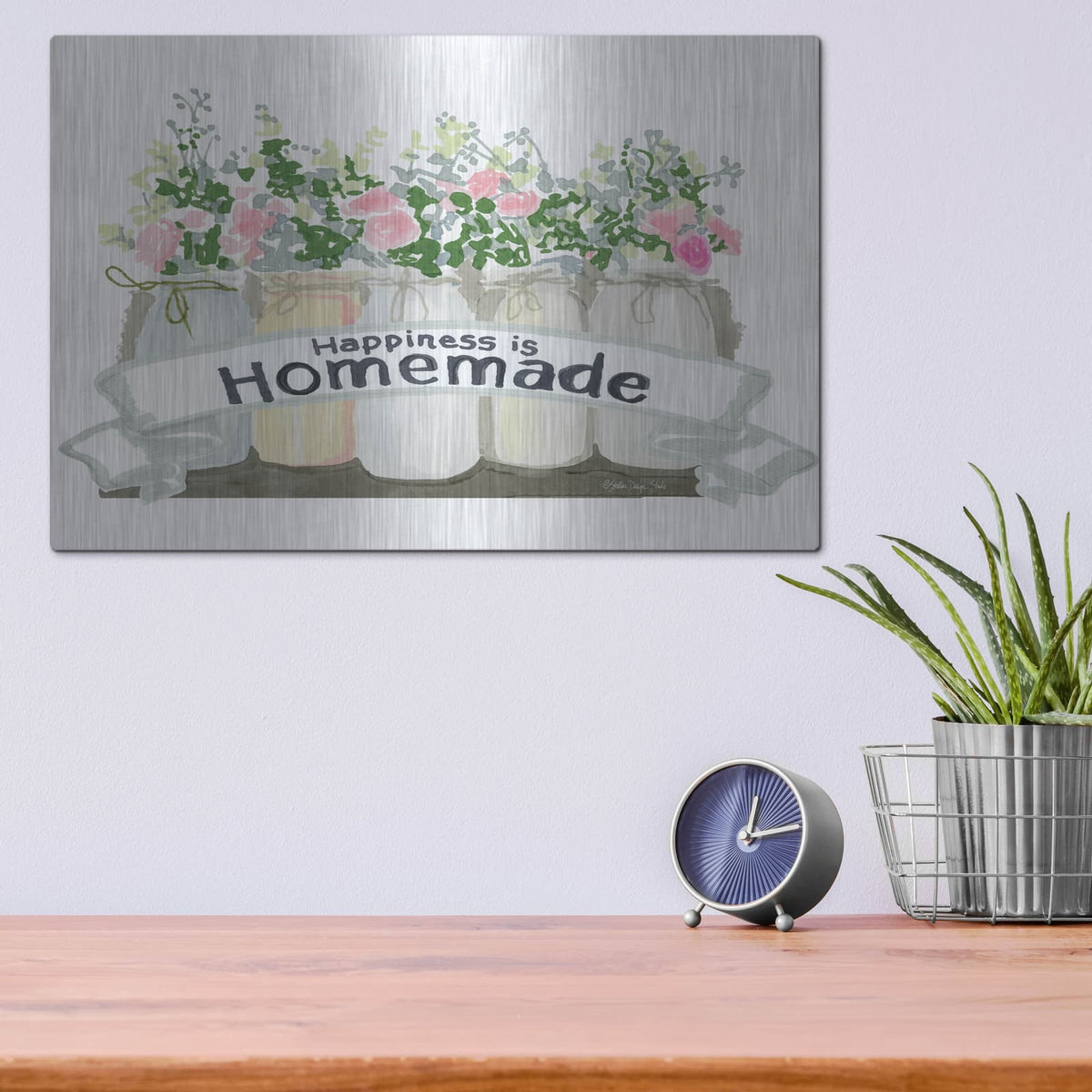 'Happiness is Homemade' by Stellar Design Studio – Metal Wall Art, 16x12 room view
