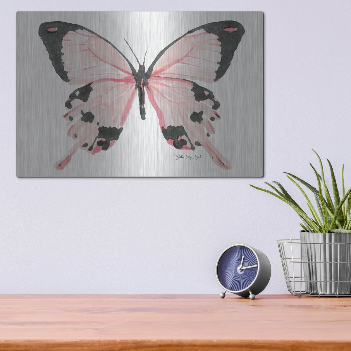 'Butterfly 1' by Stellar Design Studio – Metal Wall Art, 16x12 room view