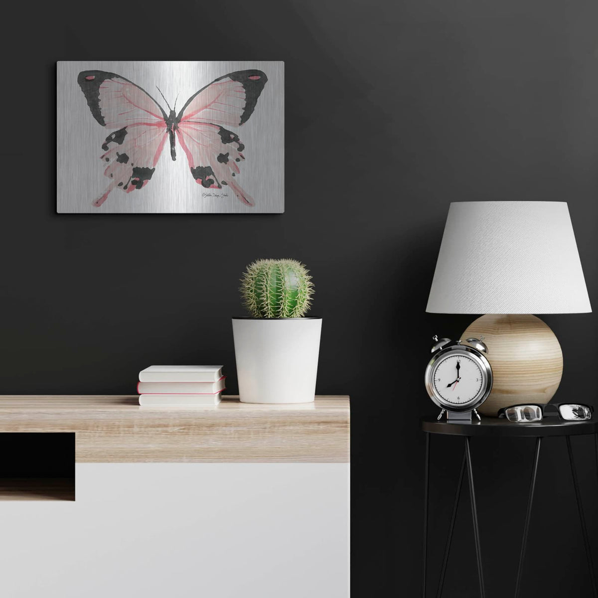 'Butterfly 1' by Stellar Design Studio – Metal Wall Art, 24x16 room view