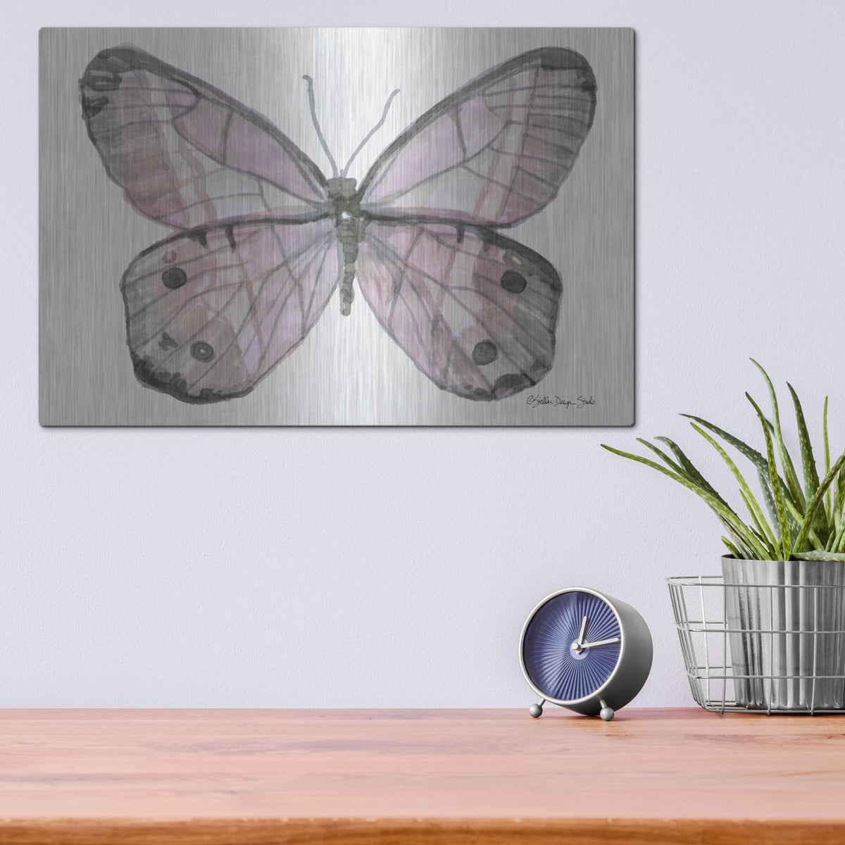 'Butterfly 5' by Stellar Design Studio – Metal Wall Art, 16x12 room view