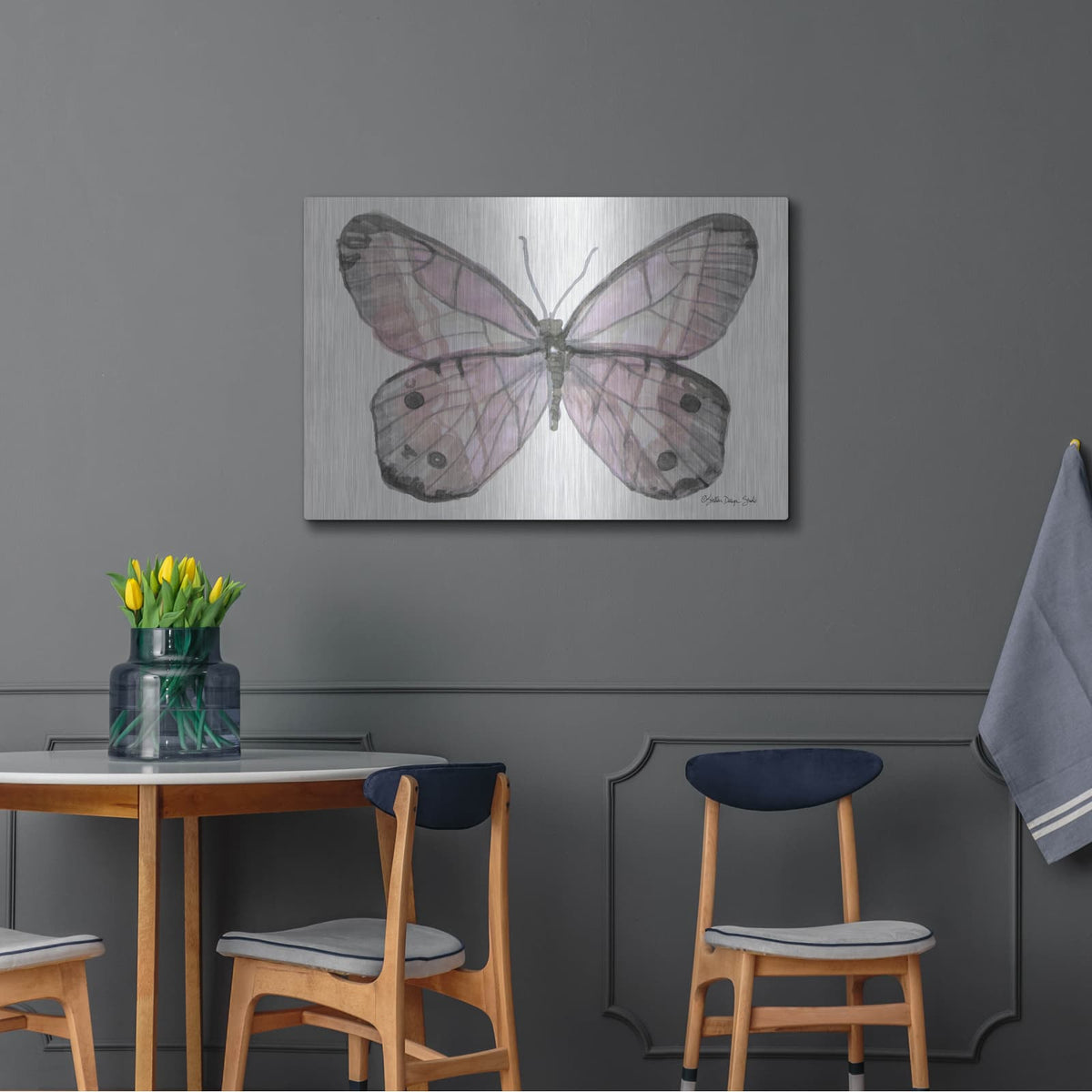 'Butterfly 5' by Stellar Design Studio – Metal Wall Art, 36x24 room view