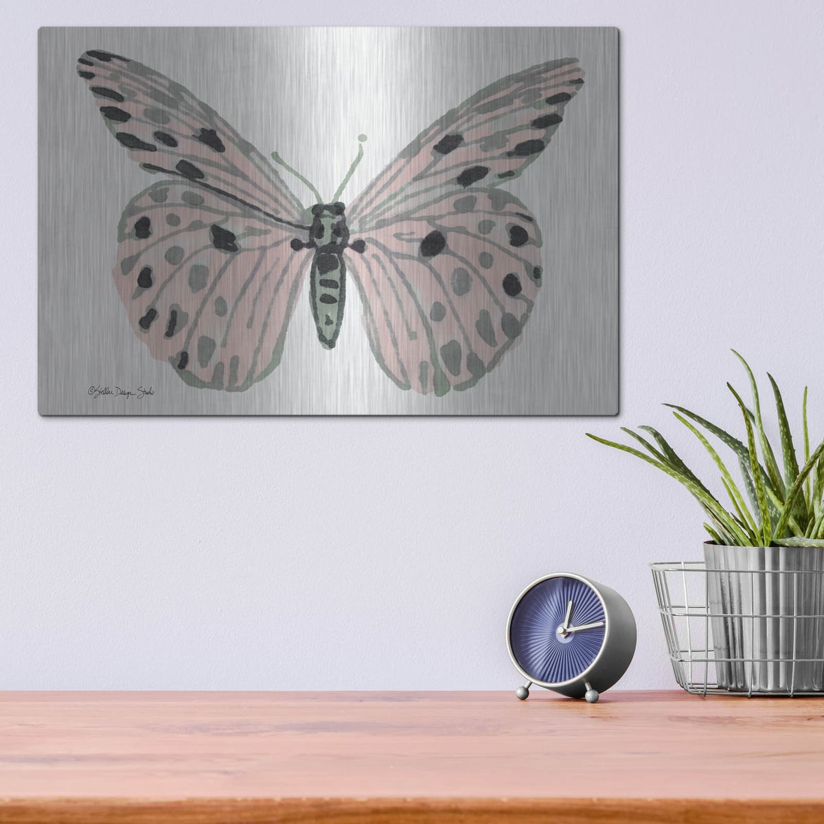 'Butterfly 6' by Stellar Design Studio – Metal Wall Art, 16x12 room view