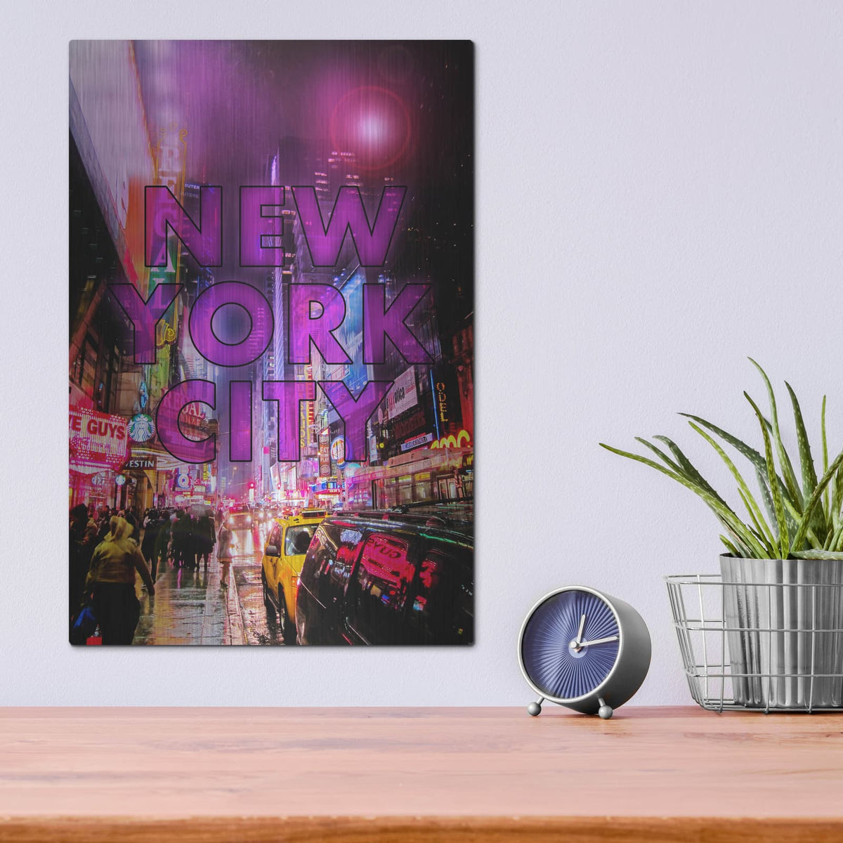 'New York City Color' by Nicklas Gustafsson – Metal Wall Art, 12x16 room view