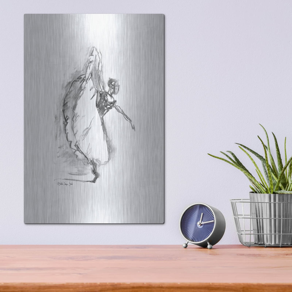 'Dance Figure 4' by Stellar Design Studio – Metal Wall Art, 12x16 room view