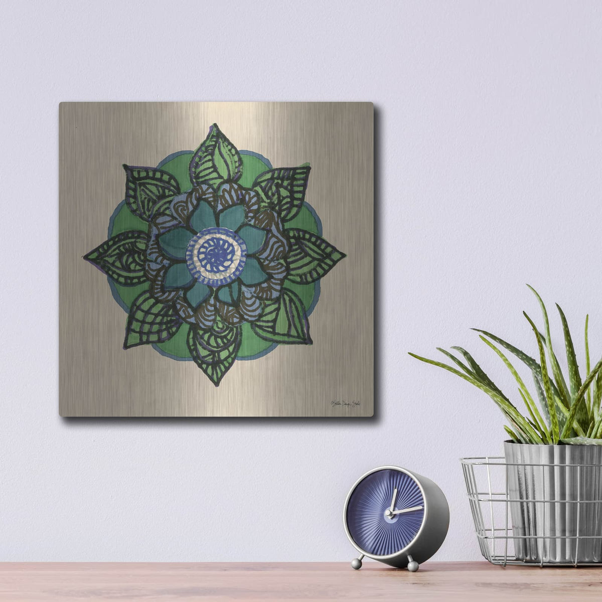 'Mandala 2' by Stellar Design Studio – Metal Wall Art, 12x12 room view
