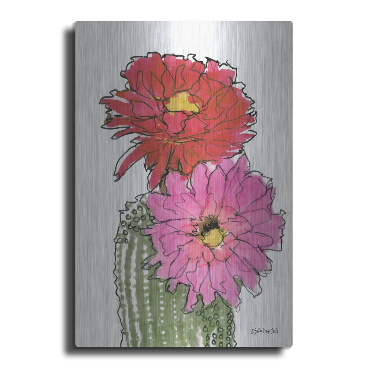 'Cactus Flower 1' by Stellar Design Studio – Metal Wall Art
