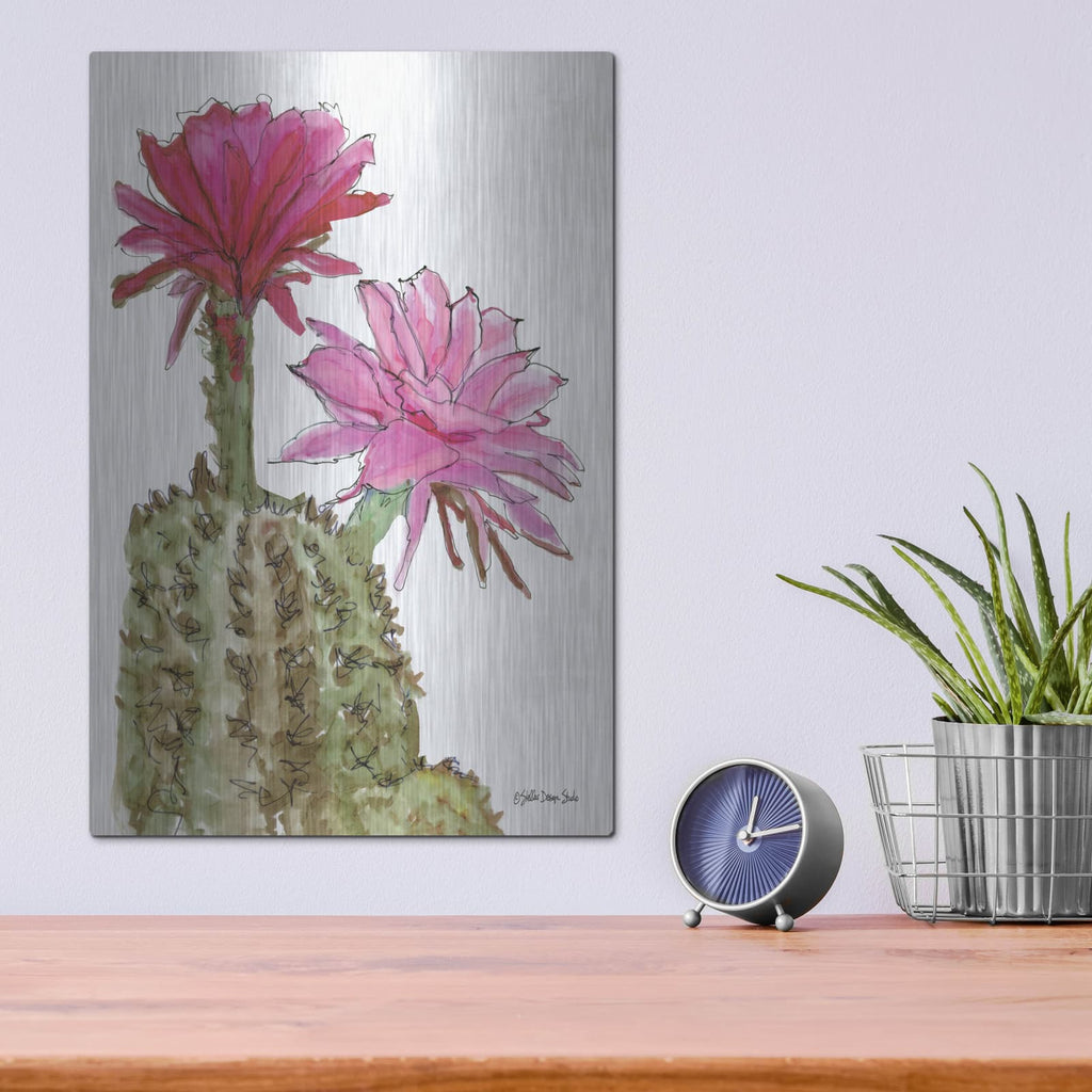 'Cactus Flower 2' by Stellar Design Studio – Metal Wall Art, 12x16 room view