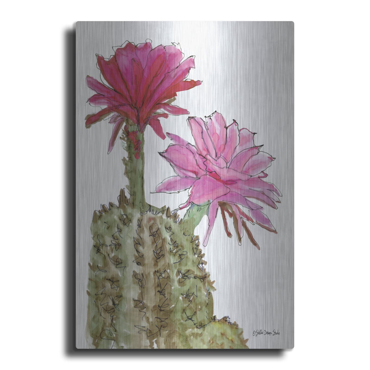 'Cactus Flower 2' by Stellar Design Studio – Metal Wall Art