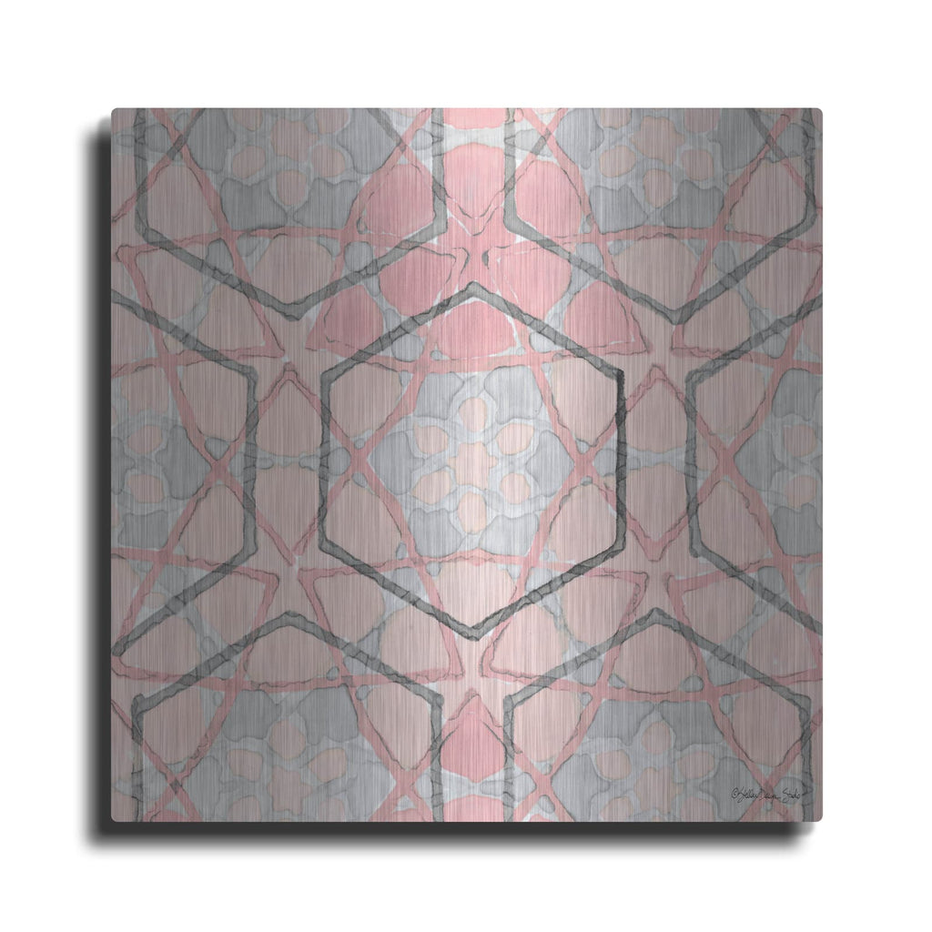 'Pink and Gray Pattern 1' by Stellar Design Studio – Metal Wall Art