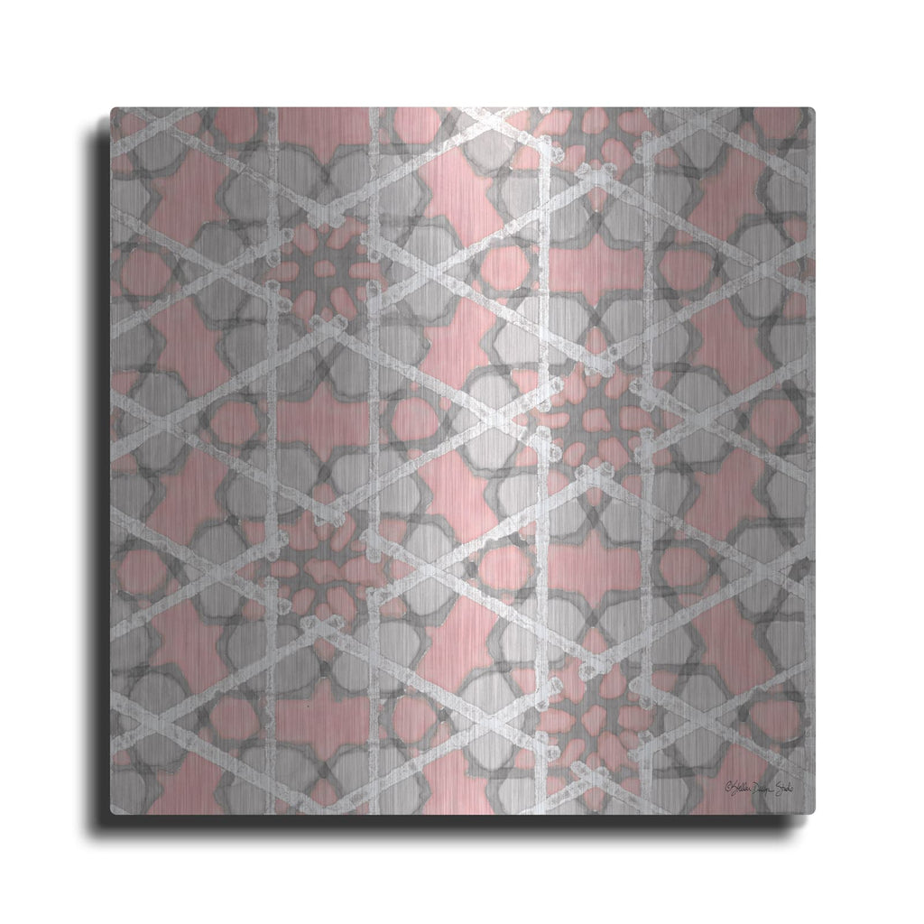 'Pink and Gray Pattern 2' by Stellar Design Studio – Metal Wall Art