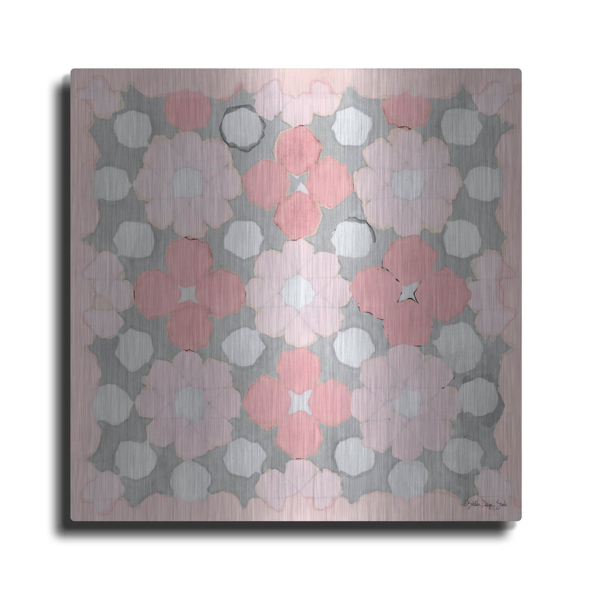 'Pink and Gray Pattern 3' by Stellar Design Studio – Metal Wall Art