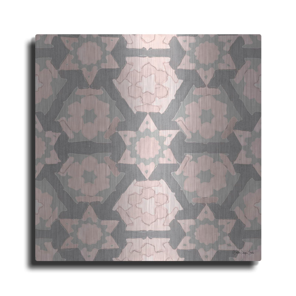 'Pink and Gray Pattern 4' by Stellar Design Studio – Metal Wall Art