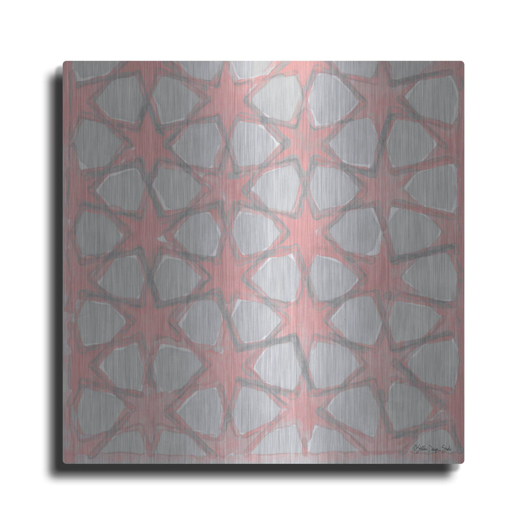 'Pink and Gray Pattern 5' by Stellar Design Studio – Metal Wall Art