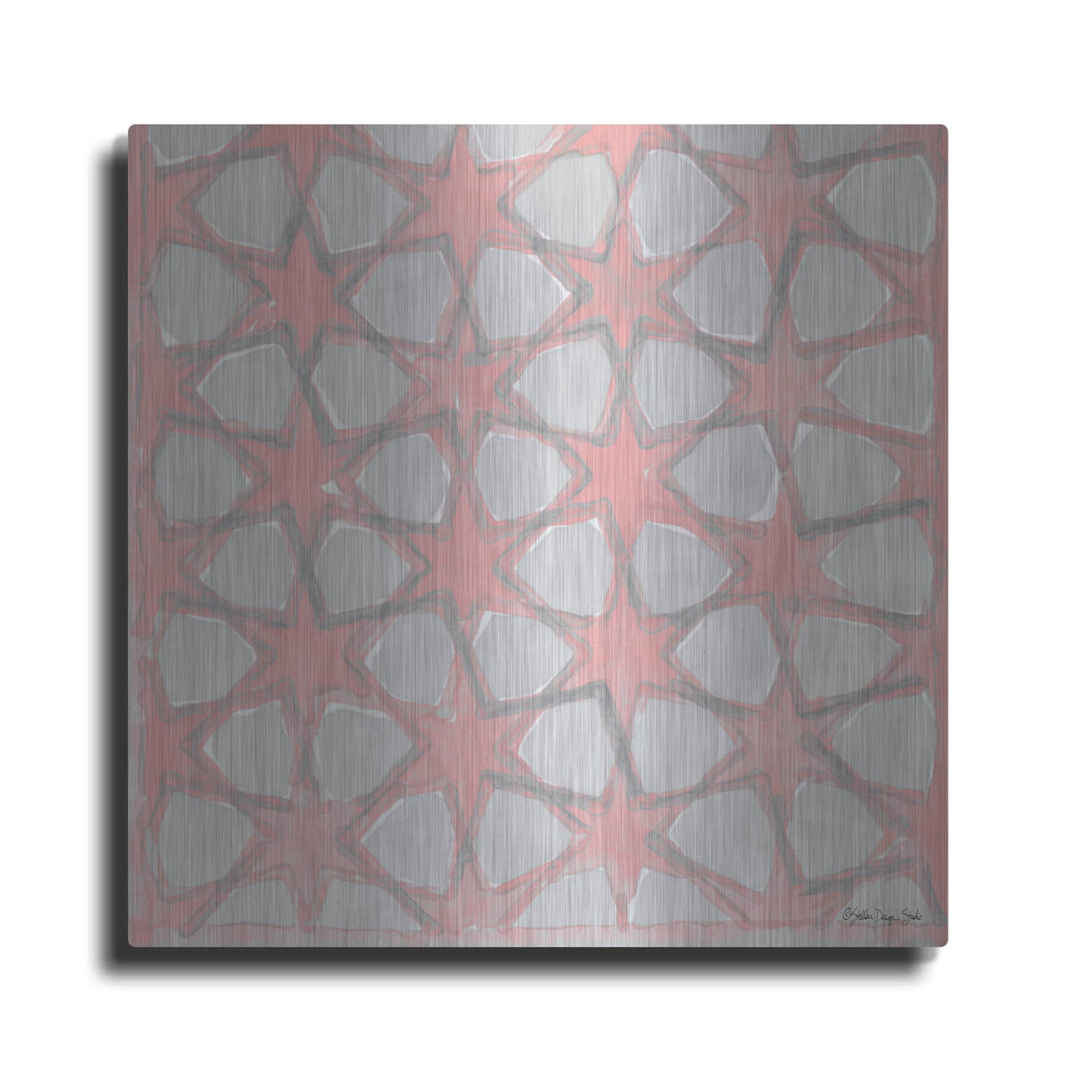 'Pink and Gray Pattern 5' by Stellar Design Studio – Metal Wall Art