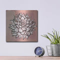 'Pink and Gray Floral 1' by Stellar Design Studio – Metal Wall Art, 12x12 room view