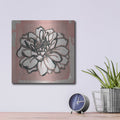 'Pink and Gray Floral 2' by Stellar Design Studio – Metal Wall Art, 12x12 room view