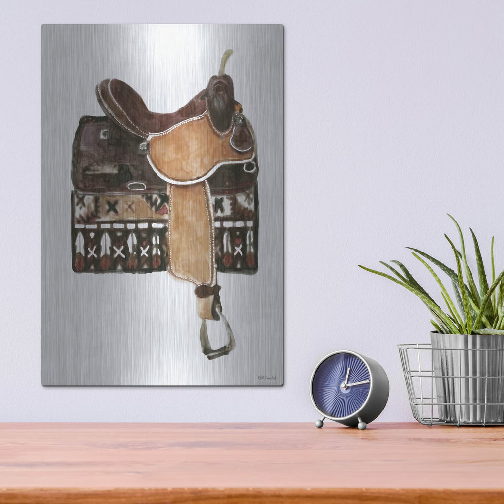 'Saddle 1' by Stellar Design Studio – Metal Wall Art, 12x16 room view