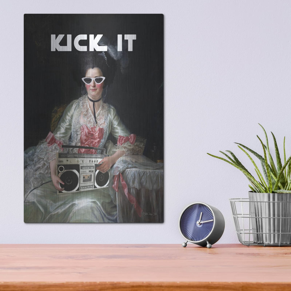 'Kick It' by Stellar Design Studio – Metal Wall Art, 12x16 room view