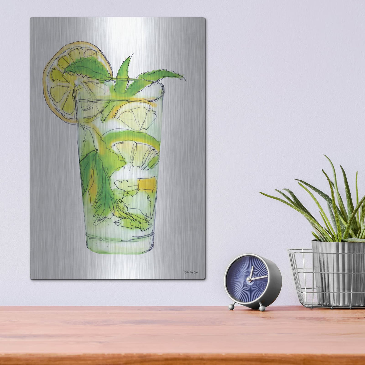 'Mint Julip' by Stellar Design Studio – Metal Wall Art, 12x16 room view