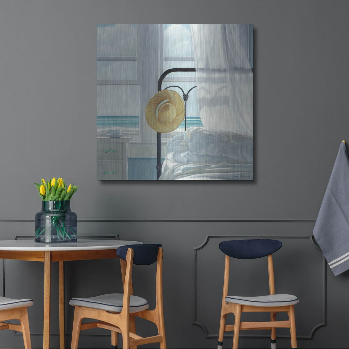 'Sand in the Sheets' by Karen Hollingsworth – Metal Wall Art, 36x36 room view