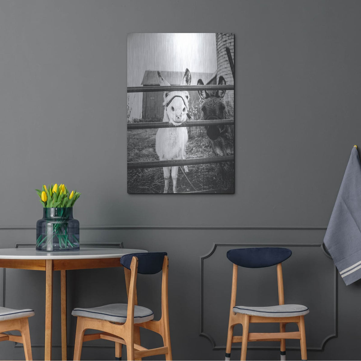 'Donkeys' by Donnie Quillen – Metal Wall Art, 24x36 room view