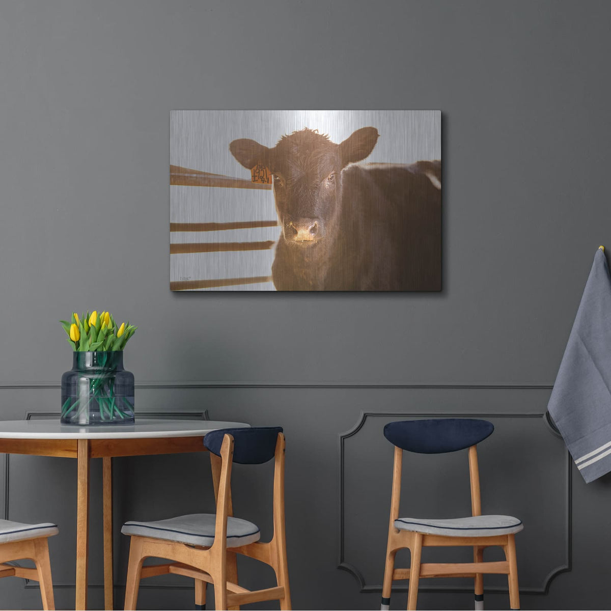 'Baby Cow II' by Donnie Quillen – Metal Wall Art, 36x24 room view