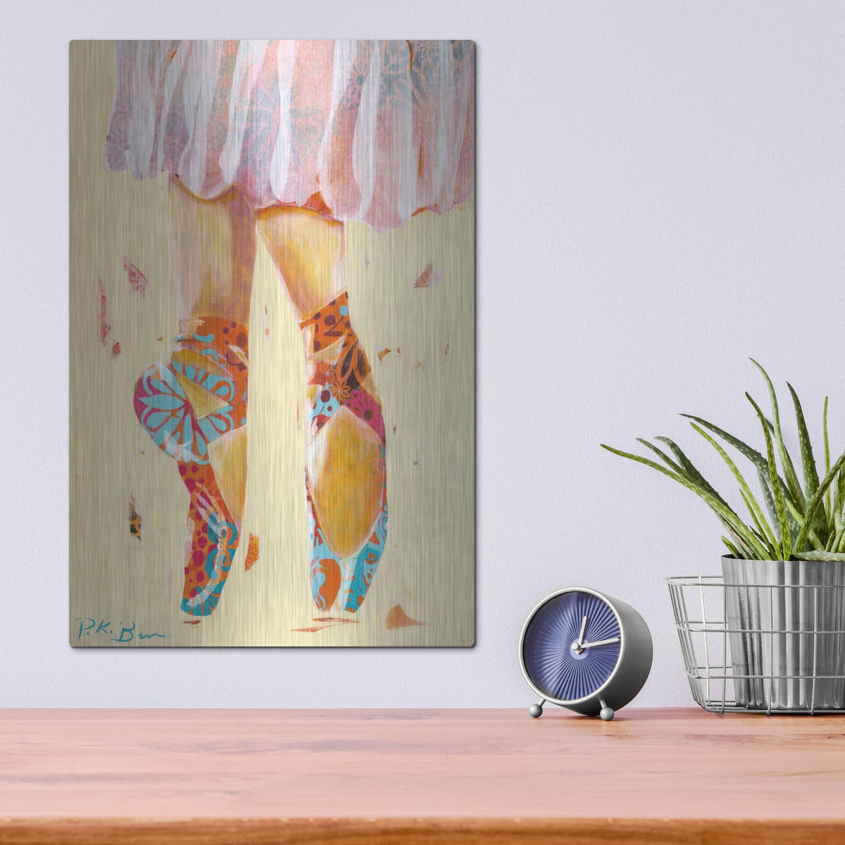 'Ballet Slippers' by Pamela Beer – Metal Wall Art, 12x16 room view