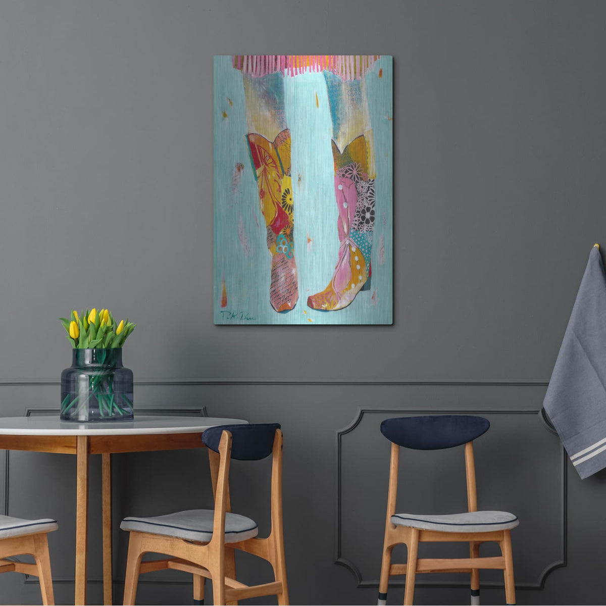 'Cowgirl Boots' by Pamela Beer – Metal Wall Art, 24x36 room view