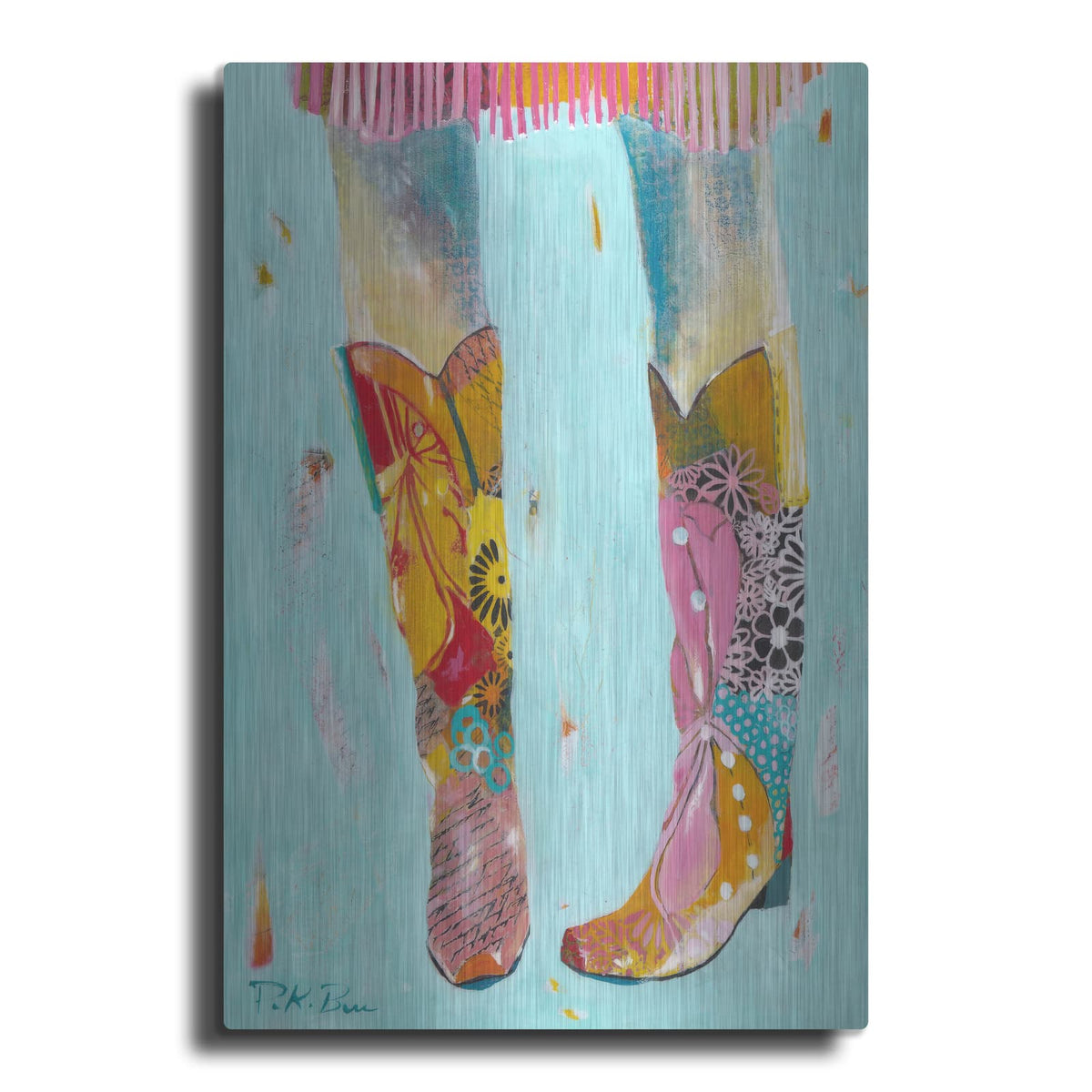 'Cowgirl Boots' by Pamela Beer – Metal Wall Art
